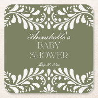 Green Talavera Tile Spanish Fiesta Baby Shower