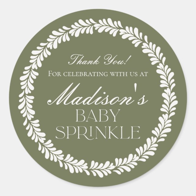 Green Talavera Tile Spanish Fiesta Baby Sprinkle Classic Round Sticker (Front)