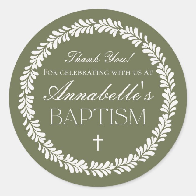 Green Talavera Tile Spanish Fiesta Baptism Favour Classic Round Sticker (Front)