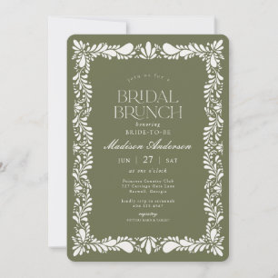 Green Talavera Tile Spanish Fiesta Bridal Brunch Invitation
