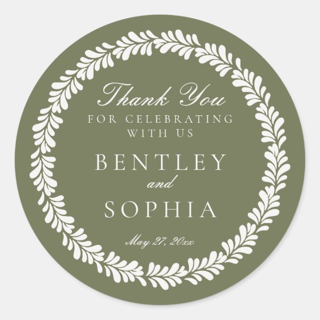 Green Talavera Tile Spanish Fiesta Wedding Favour Classic Round Sticker (Front)