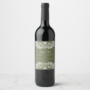 Green Talavera Tile Spanish Style Fiesta Wedding Wine Label
