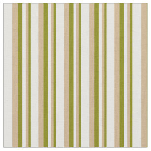 Green, Tan, and White Coloured Stripes Fabric