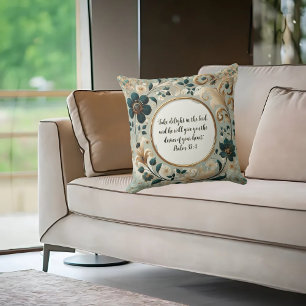 Green Tan Frame Customizable Verse Cushion