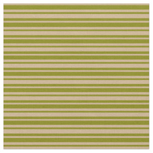 Green & Tan Lined Pattern Fabric