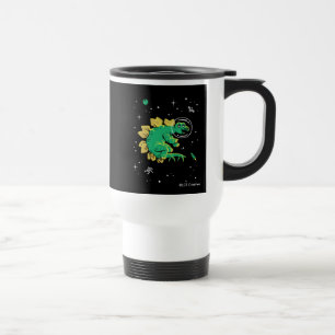 Green Tan Stegosaurus Dinos In Space Travel Mug