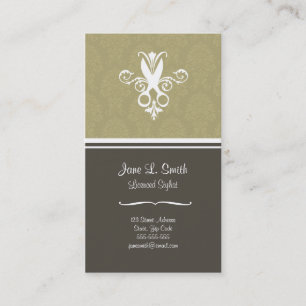 Green Tapestry Scissors Appointment Card