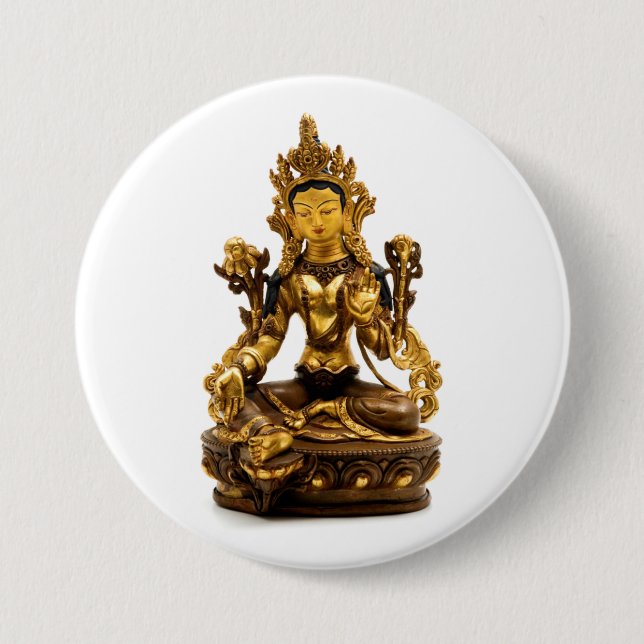 Green Tara 7.5 Cm Round Badge (Front)