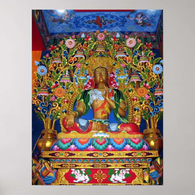 Green Tara Goddess of Compassion Statue Poster (Front)