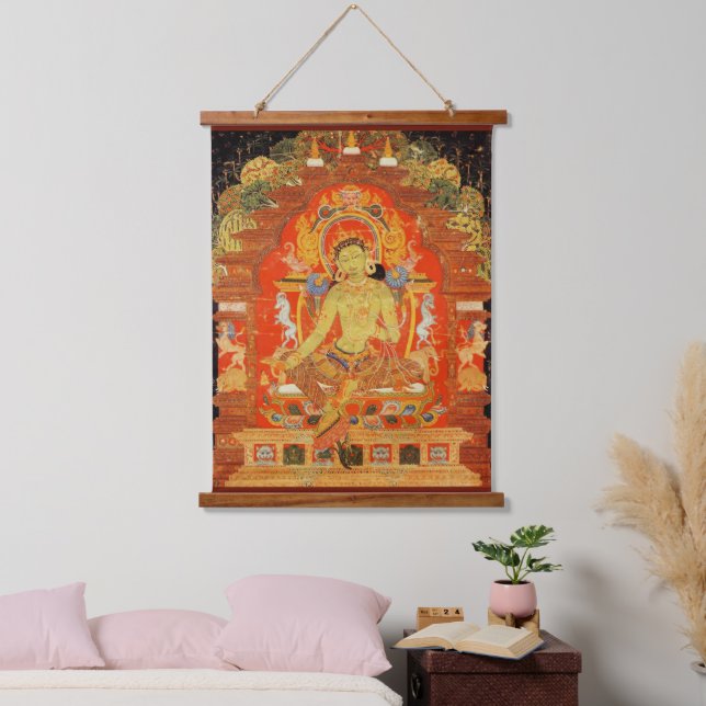 Green Tara Tibetan Buddhist Compassion Deity Hanging Tapestry (Bedroom)