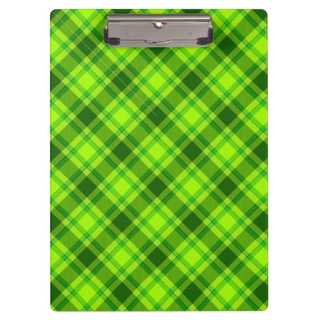 Green Tartan Chequered Plaid Pattern-57578 Clipboard (Front)