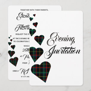 Green Tartan Evening Invitation