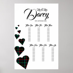 Green Tartan Heart Seating Chart