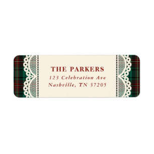 Green Tartan Lace Frame Christmas