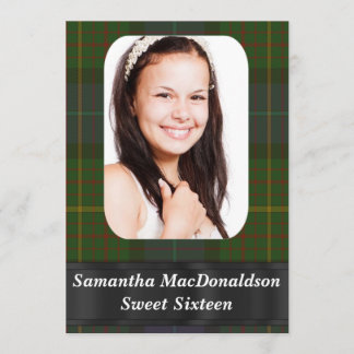 Green  tartan photo template sweet sixteen