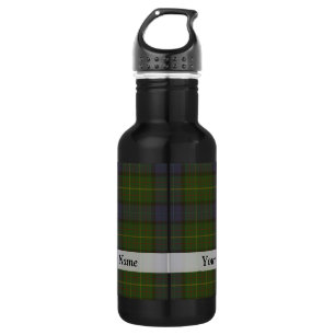 Green tartan plaid 532 ml water bottle