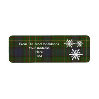 Green tartan plaid and Xmas snowflake