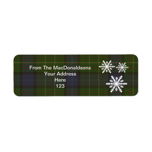 Green tartan plaid and Xmas snowflake (Front)