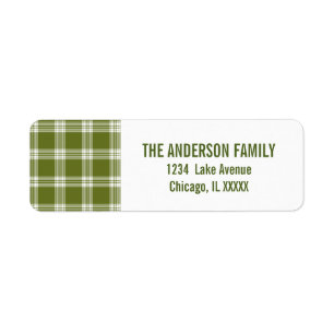 Green Tartan Plaid Christmas Address Labels