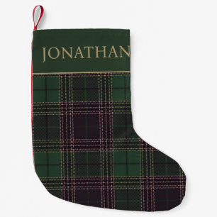 Green Tartan Plaid Personalised Christmas Stocking