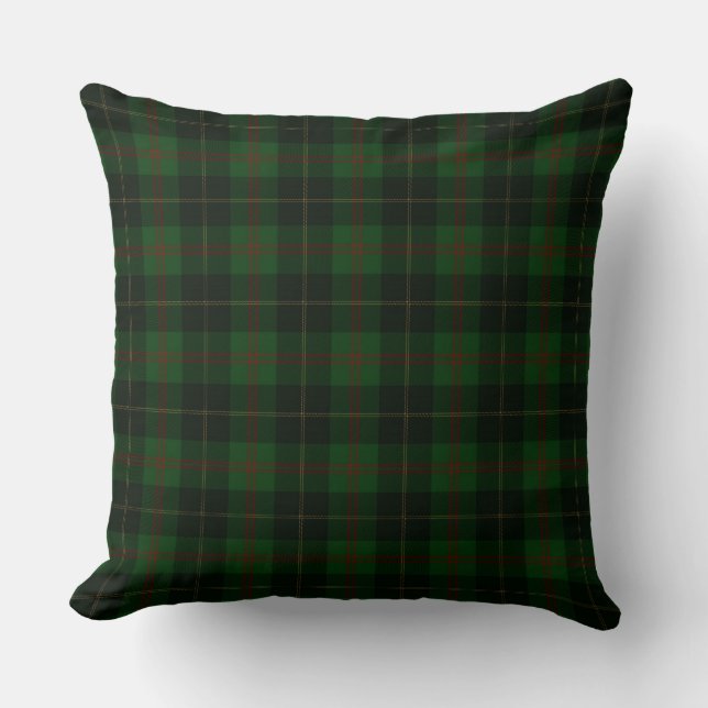 Green Tartan Plaid Scottish Pattern Cushion (Front)