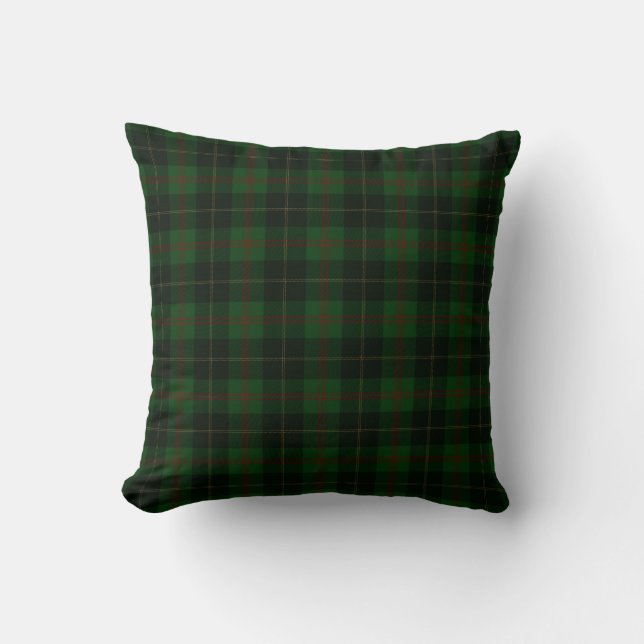 Green Tartan Plaid Scottish Pattern Cushion (Front)