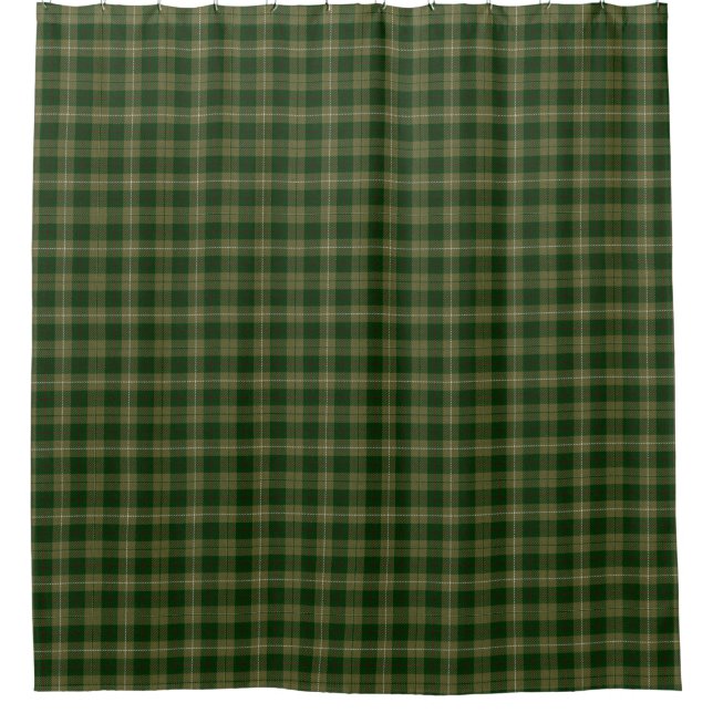 Green Tartan Plaid Shower Curtain (Front)