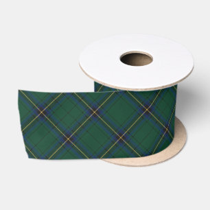Green Tartan Scotland Scottish Plaid Pattern Satin Ribbon