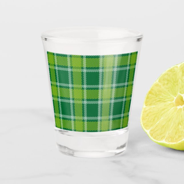 Green Tartan Shot Glass (Front)