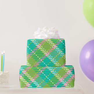 Green Tartan Webbing Wrapping Paper