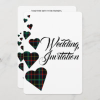 Green Tartan Wedding Invitation