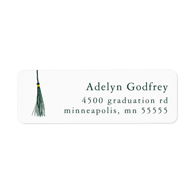 Green Tassel Graduation Return Address (Front)