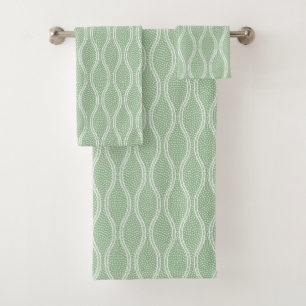Green Tatewaku Same Komon Bath Towel Set