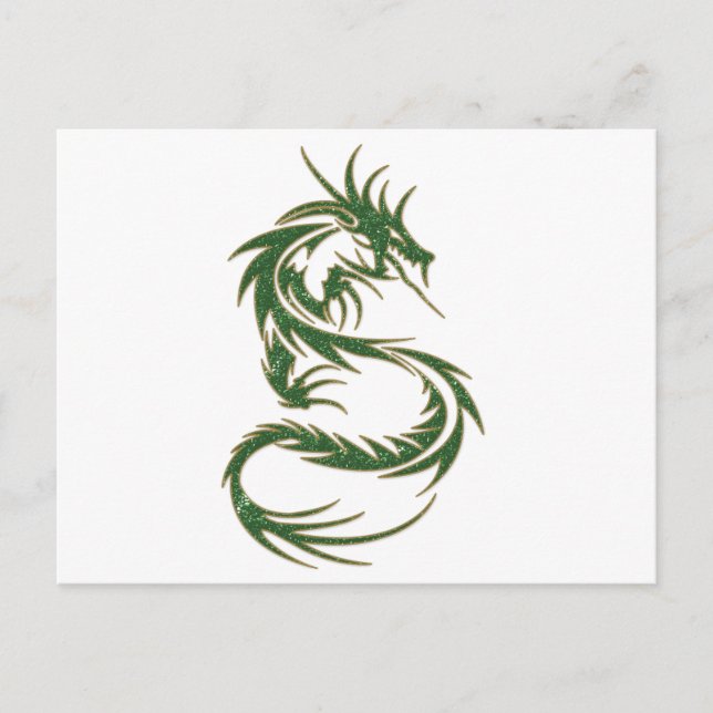 Green Tattoo Dragon Postcard (Front)