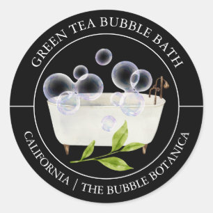 Green Tea Bubble Bath label