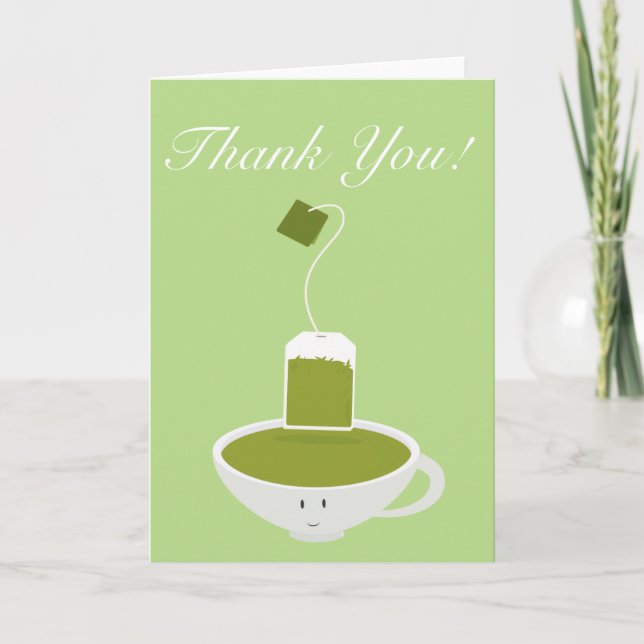 Green tea cup thank you card (Front)