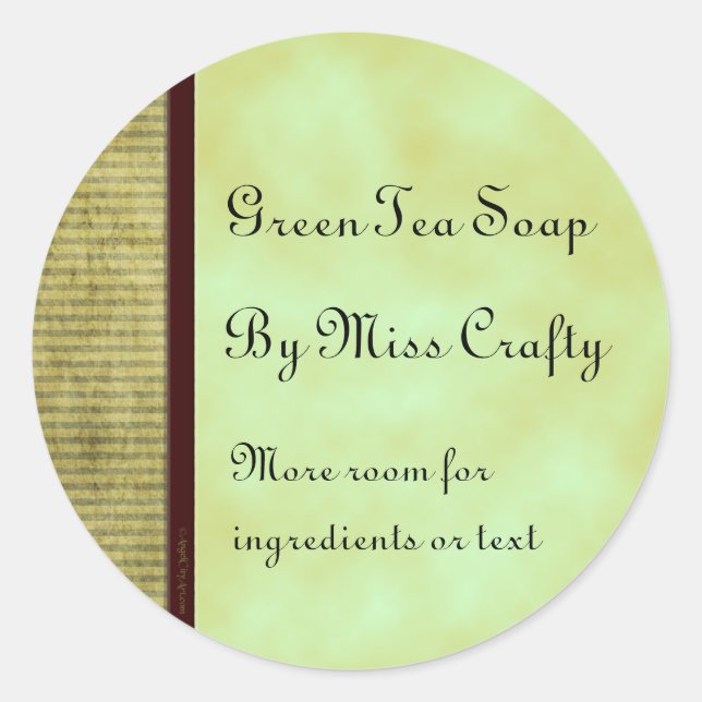 Green Tea Custom Home Craft Labels (Front)