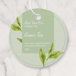 Green Tea Herbal Tea Business Tag