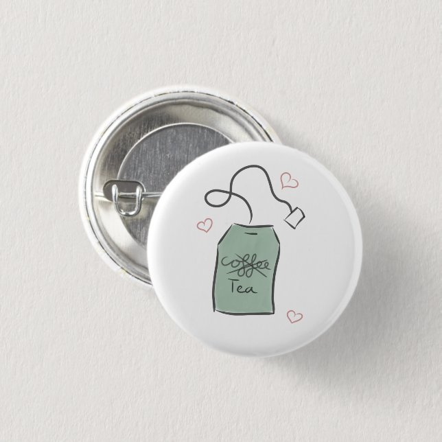 Green Tea Lover - Pin-up Round Badge (Front & Back)