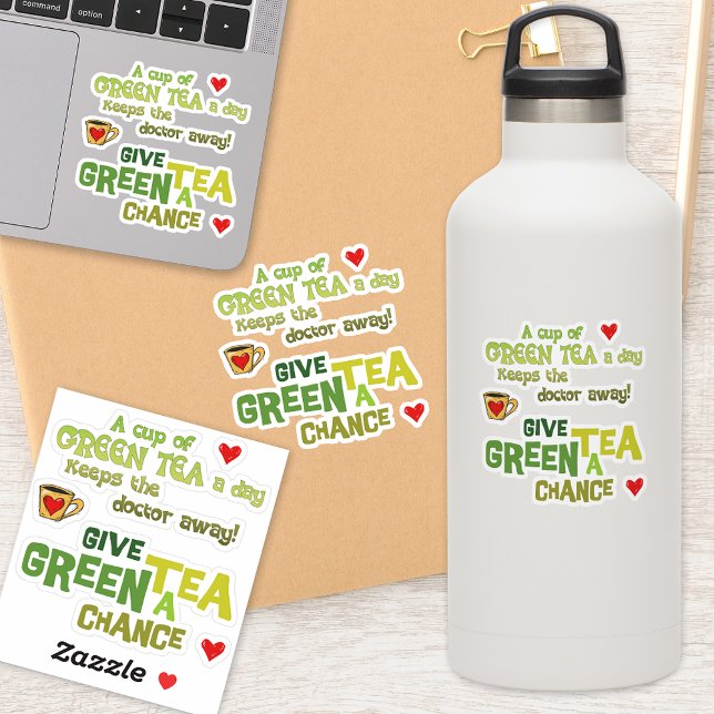 Green Tea Lover's Vinyl Cutout Sticker Set (Sticker Set: Celebrate Green Tea with Style! 🍃)