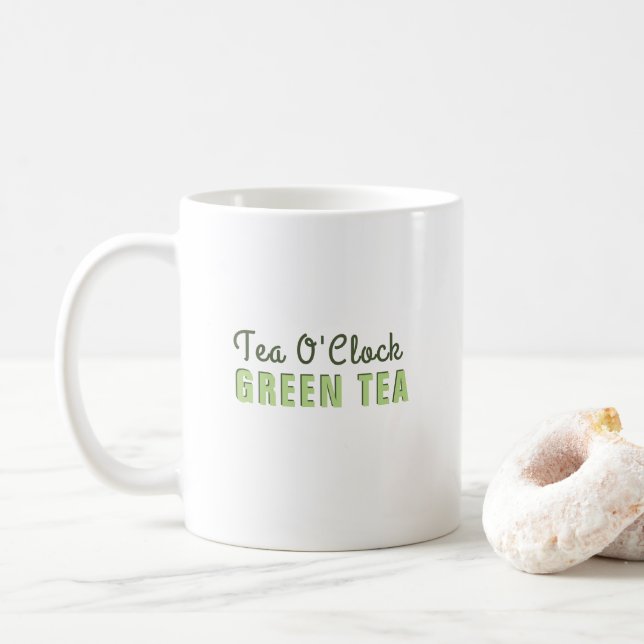 Green Tea Personalised Coffee Mug (With Donut)