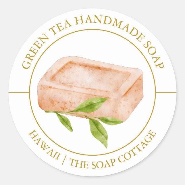 Green Tea Soap label (Front)