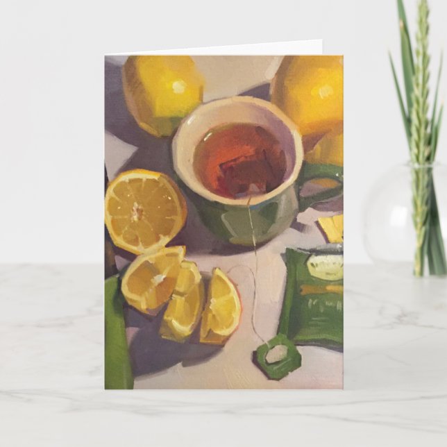 "Green Tea With Lemons" Blank Art Card (Front)