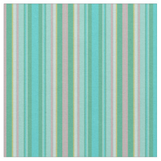 Green, Teal and Pink Abstract Geometric Stripes Fabric