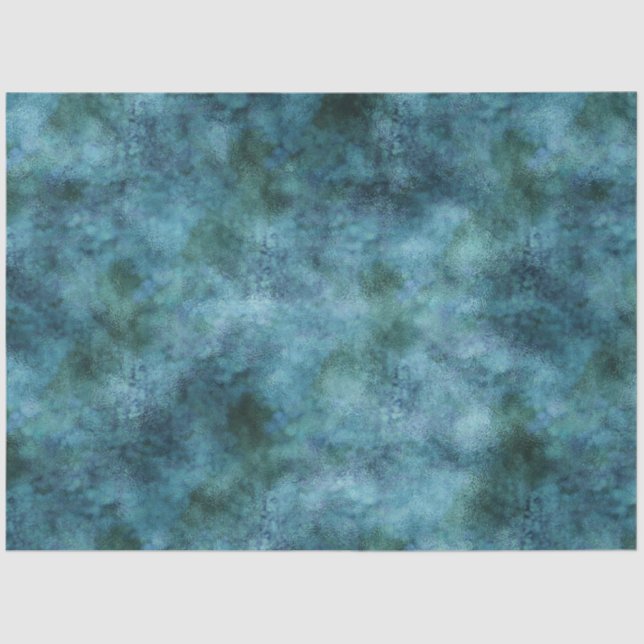 Green Teal Aqua Blue Earth Marble Abstract Tissue Paper (Front)