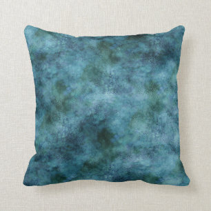 Green Teal Aqua Blue Earth Ocean Marble Abstract Cushion