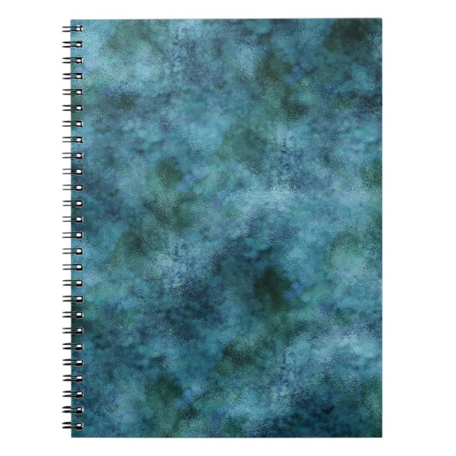 Green Teal Aqua Blue Earth Ocean Marble Abstract Notebook (Front)
