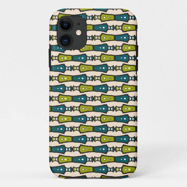 Green Teal Black Cream Tribal iPhone 5/5s Case (Back)