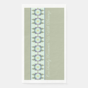 Green Teal Blue Floral Napkin