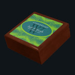 Green Teal Eternal Anniversary Gift Box<br><div class="desc">Unique and Stylish keepsake, gift box with wavy pattern in vibrant green and teal colours - Exquisite and elegant custom Anniversary, Wedding or engagement present. Personalize with names, anniversary date and monogram or numbers - made into a wonderful wooden gift box to keep trinkets, jewellery box for your special keepsakes....</div>